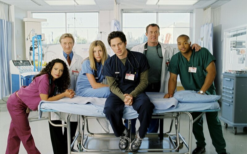 Medical staff on hospital bed