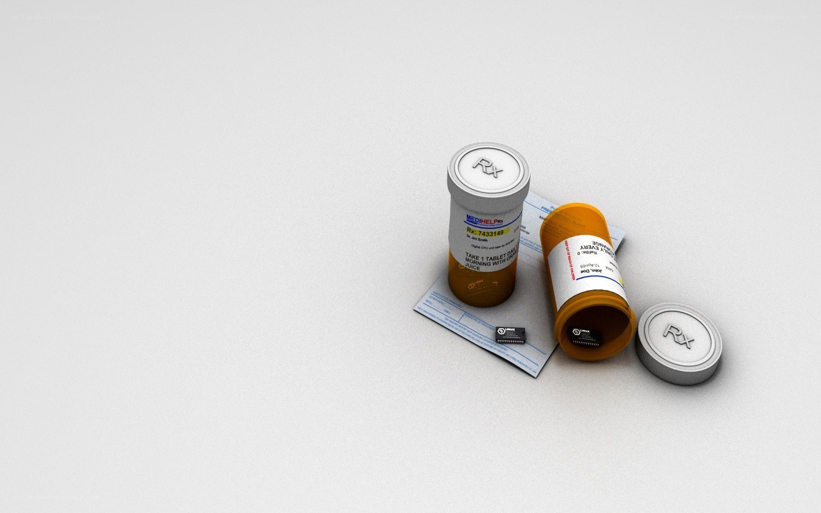 Medication bottles and prescription