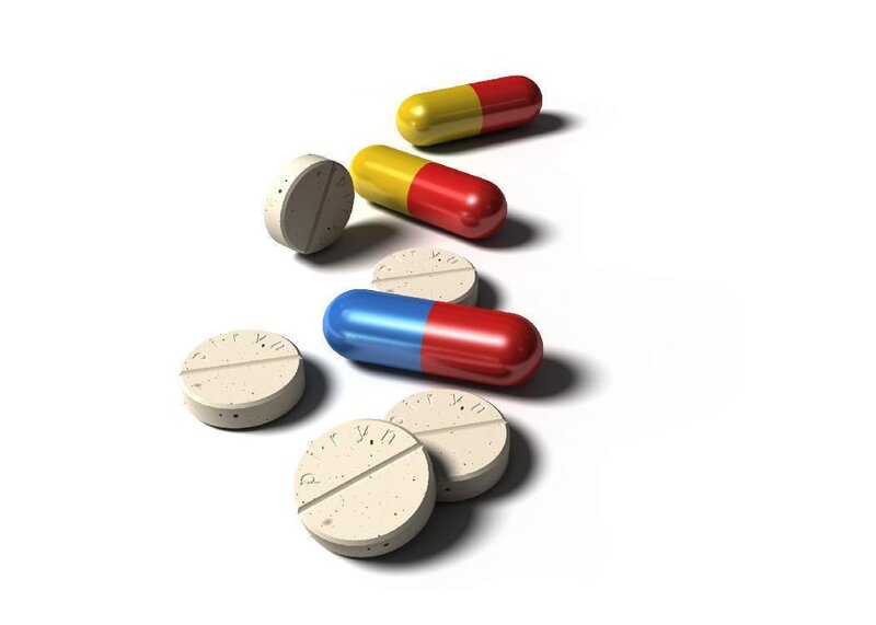 Medications on white surface