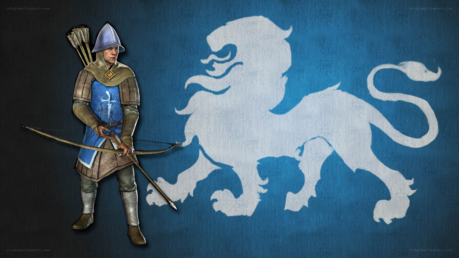Medieval archer with lion emblem