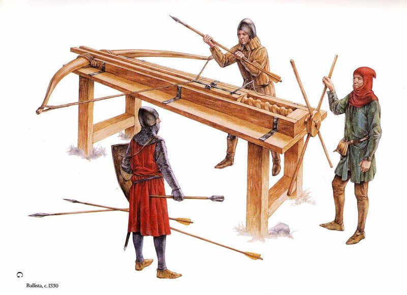 Medieval ballista operation