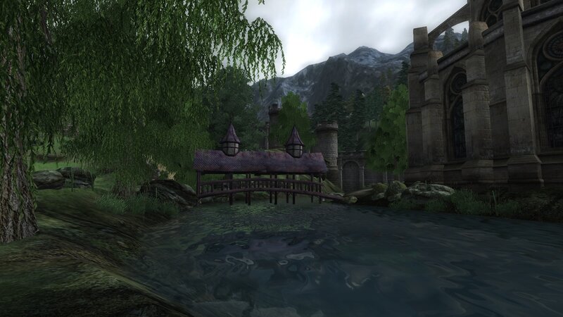 medieval bridge by river