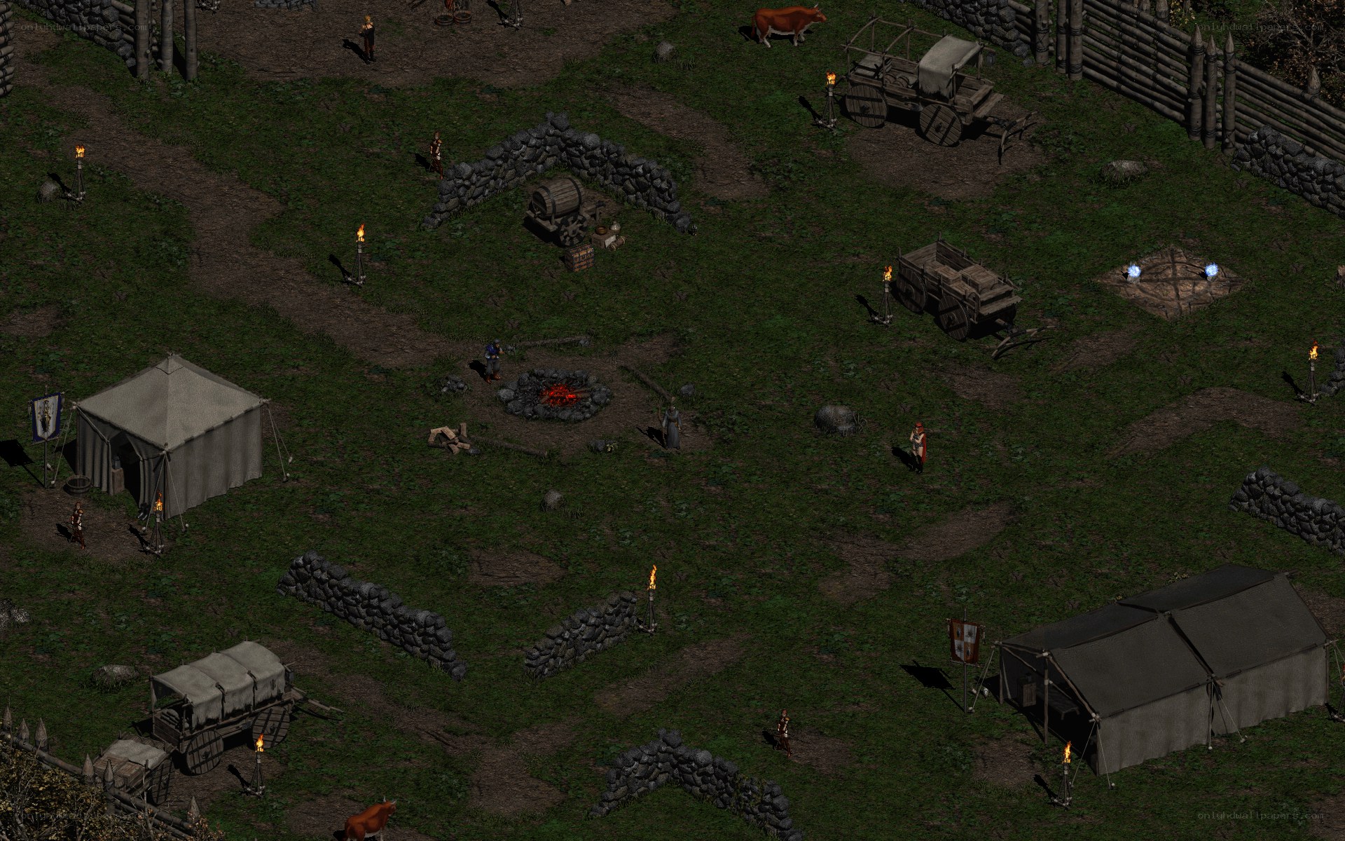medieval camp scene