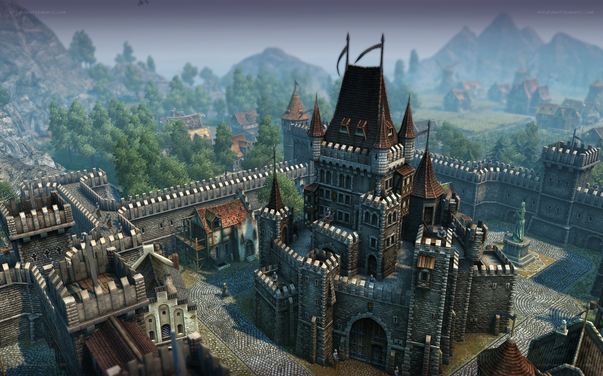 Medieval castle and town