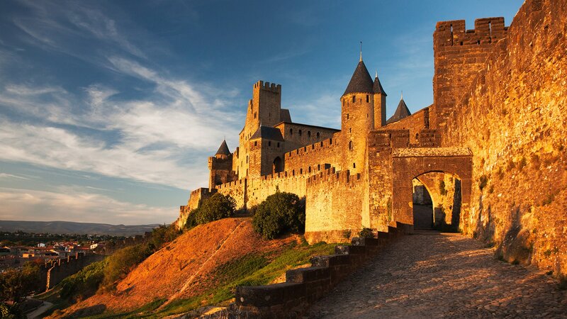 Medieval Castle at Sunset — Blue