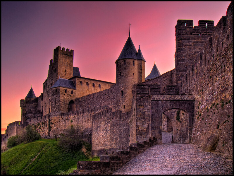Medieval Castle at Sunset — Purple