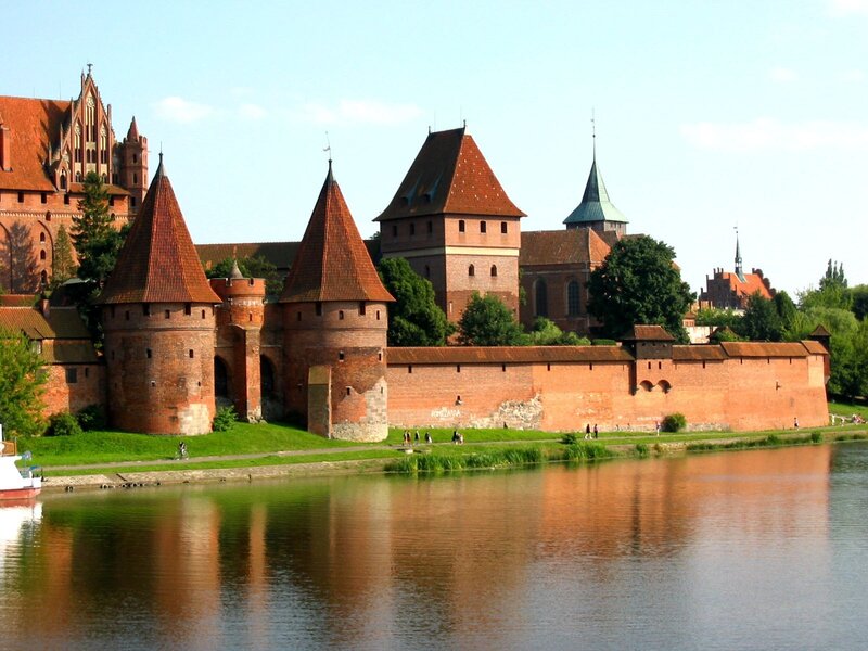 Medieval castle by a river