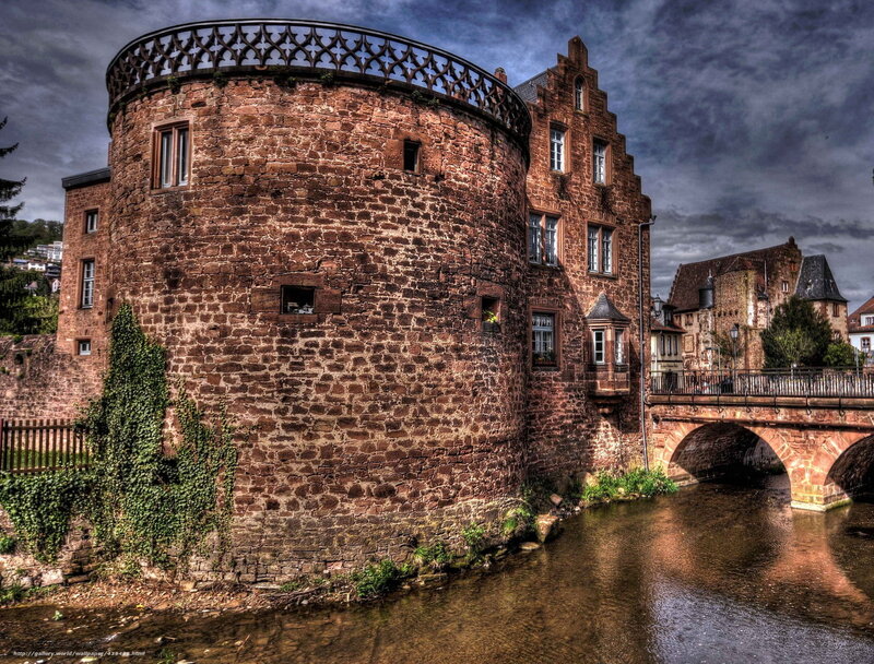 Medieval castle by a river