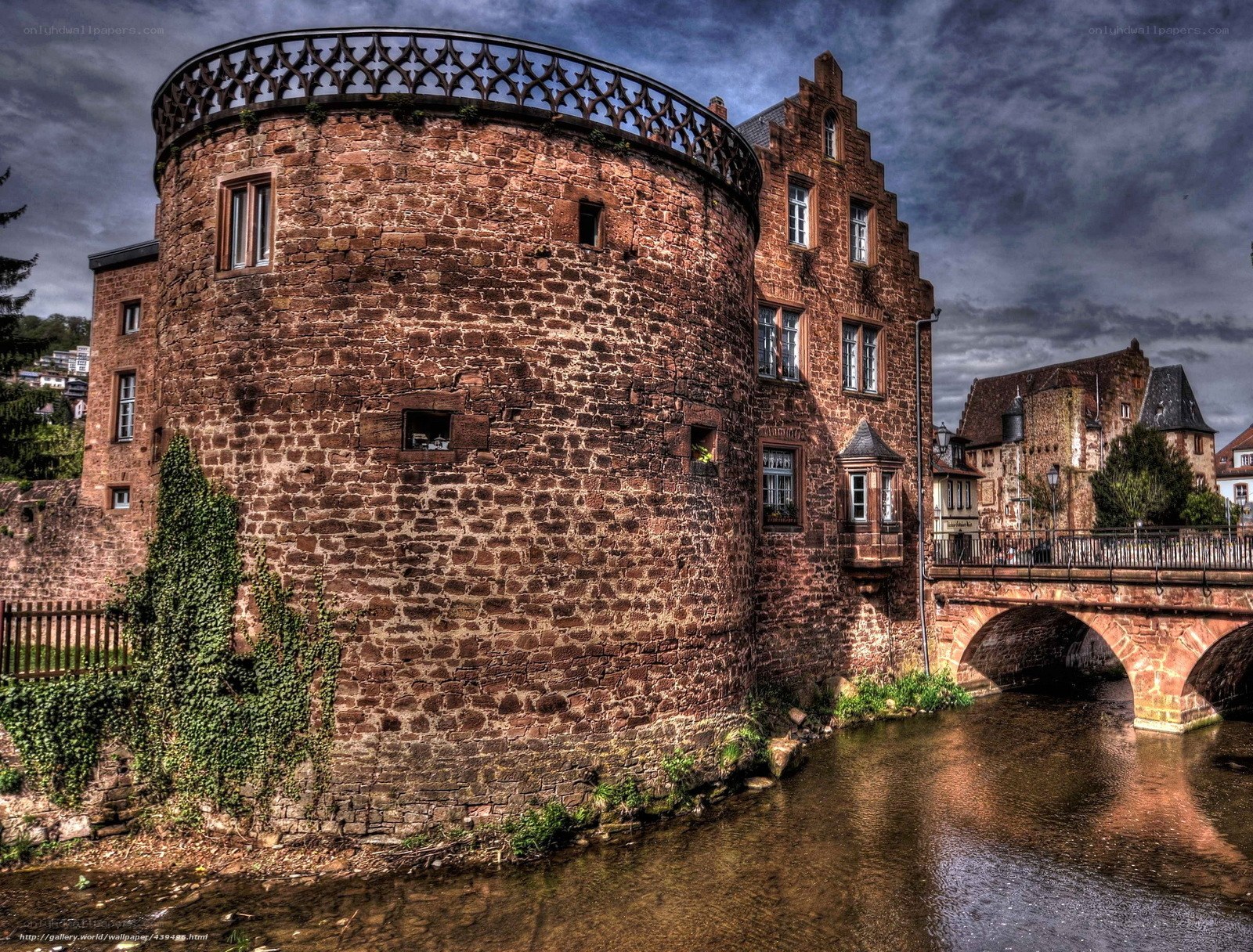 Medieval castle by a river