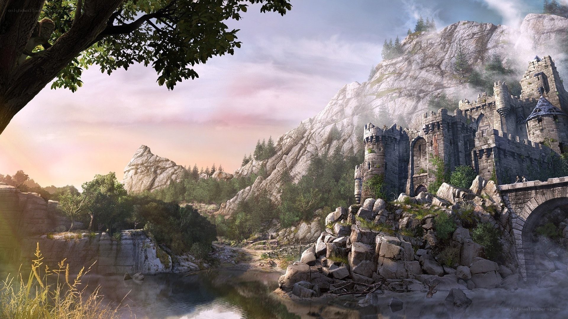 Medieval castle by the river