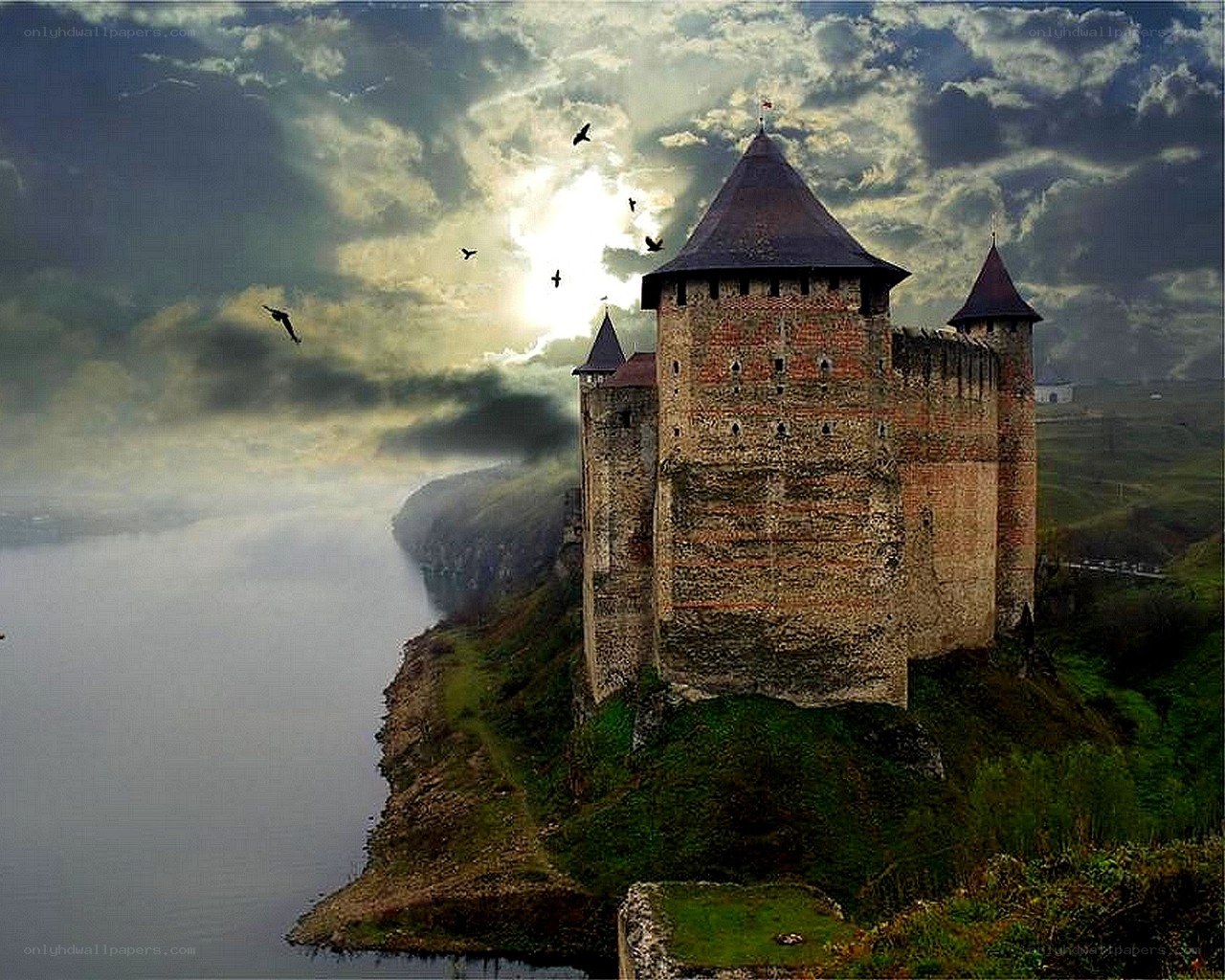 Medieval castle by the river