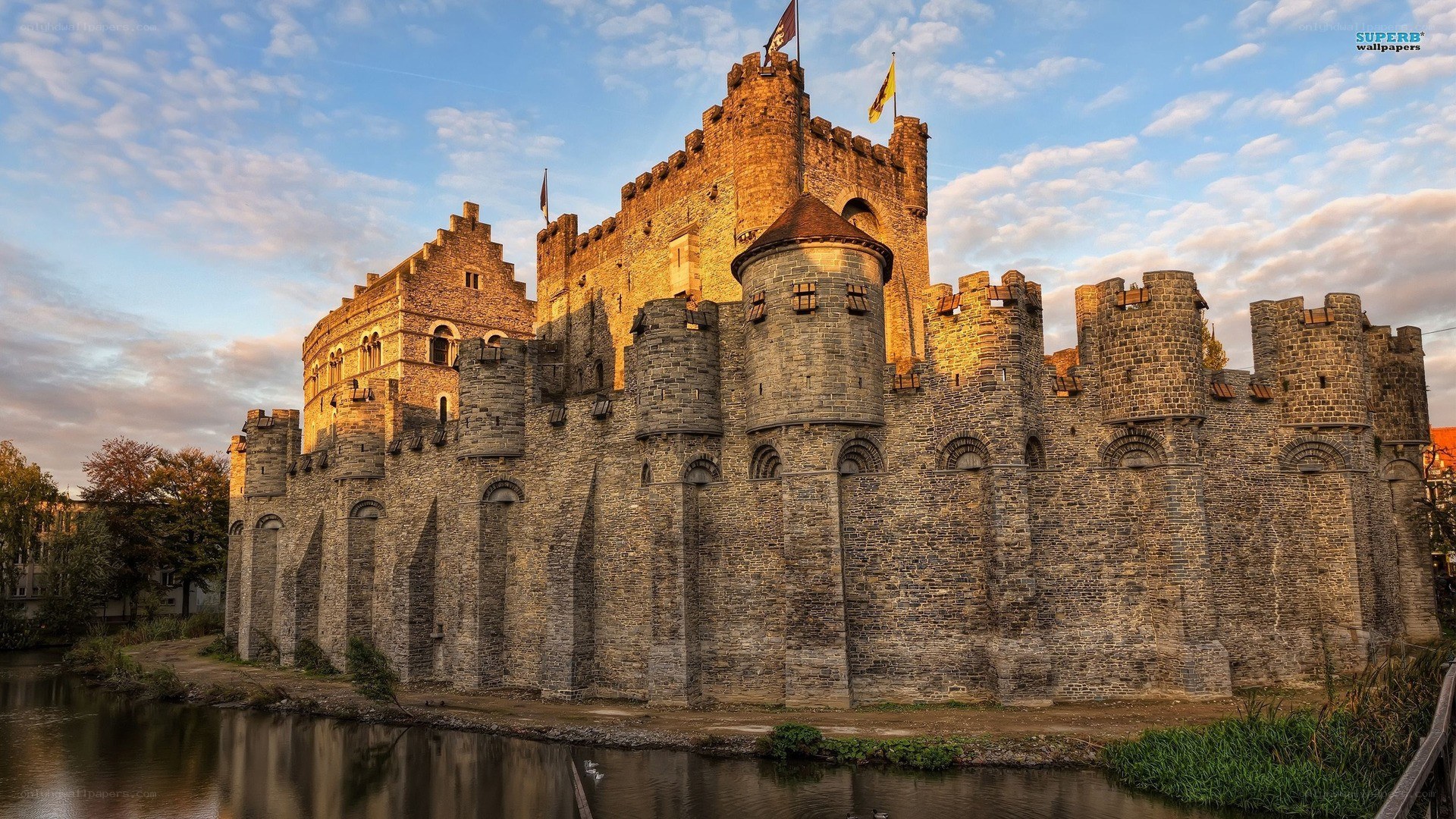 medieval castle by the river