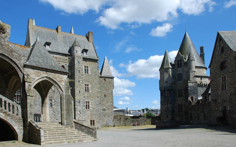Medieval castle courtyard