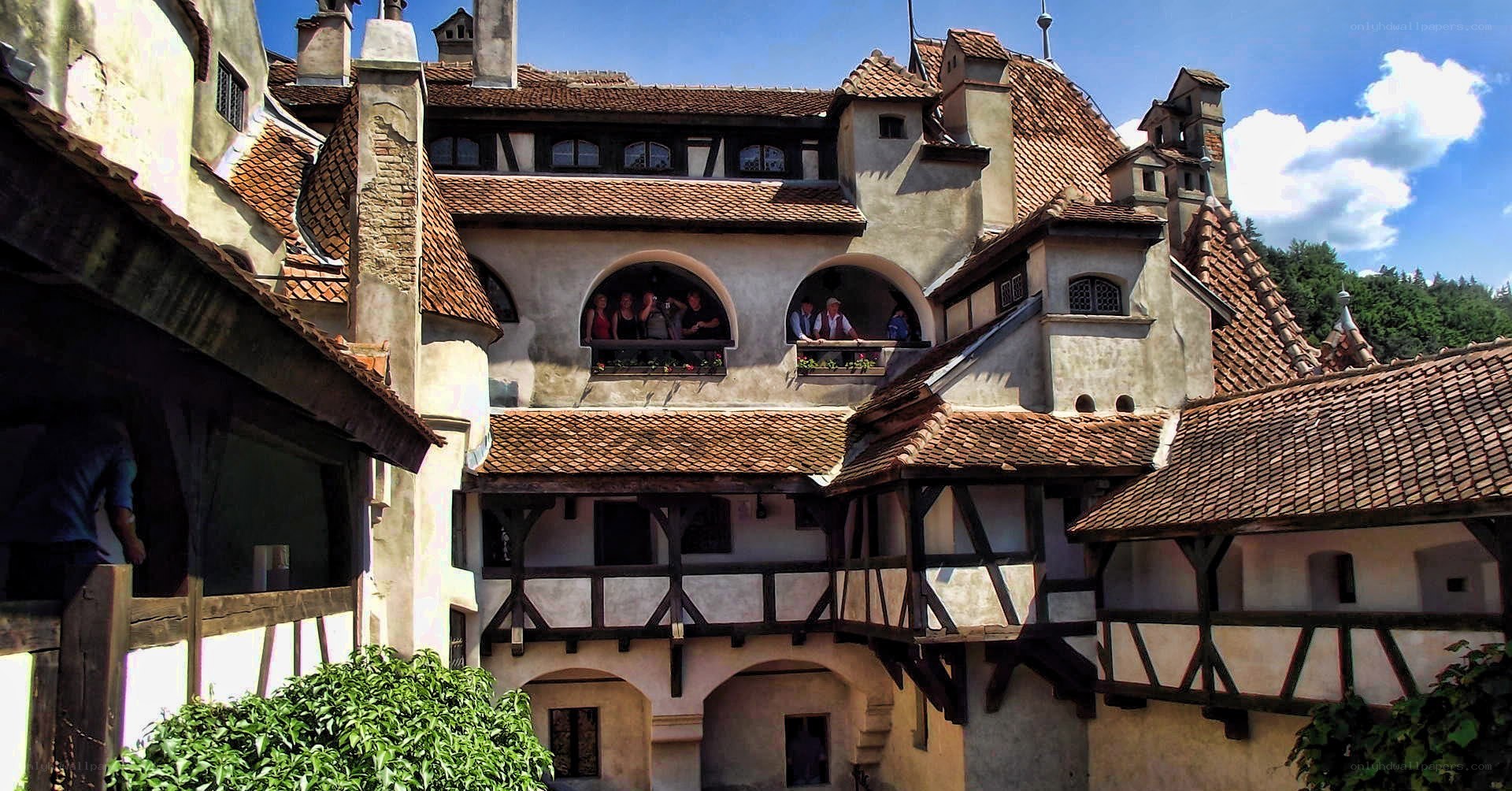 medieval castle courtyard