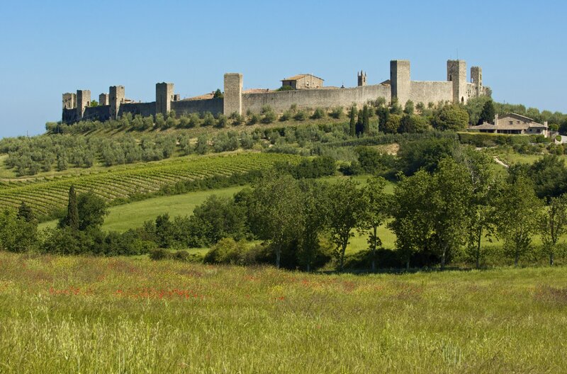 Medieval castle on a hill in Tuscany