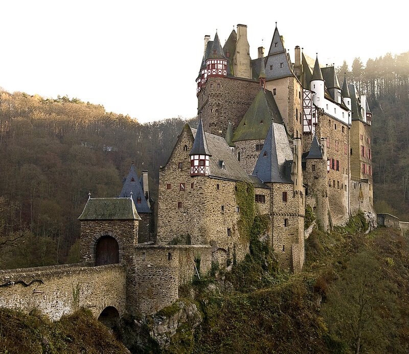 Medieval castle on a hillside
