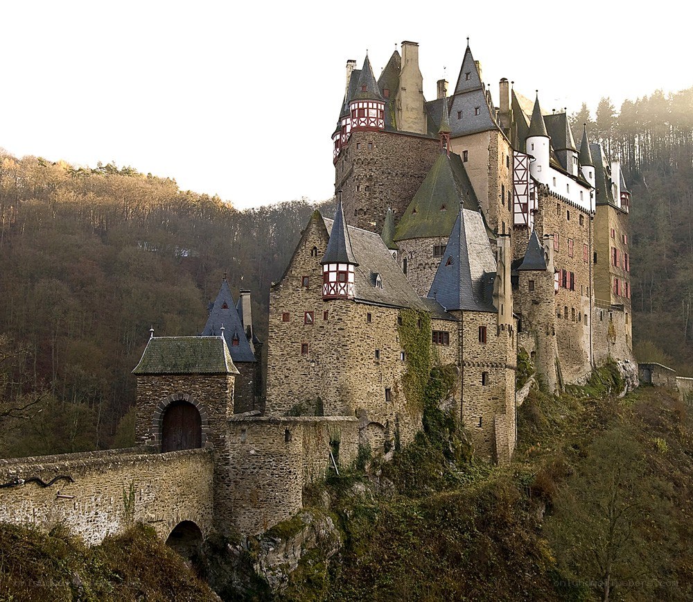Medieval castle on a hillside