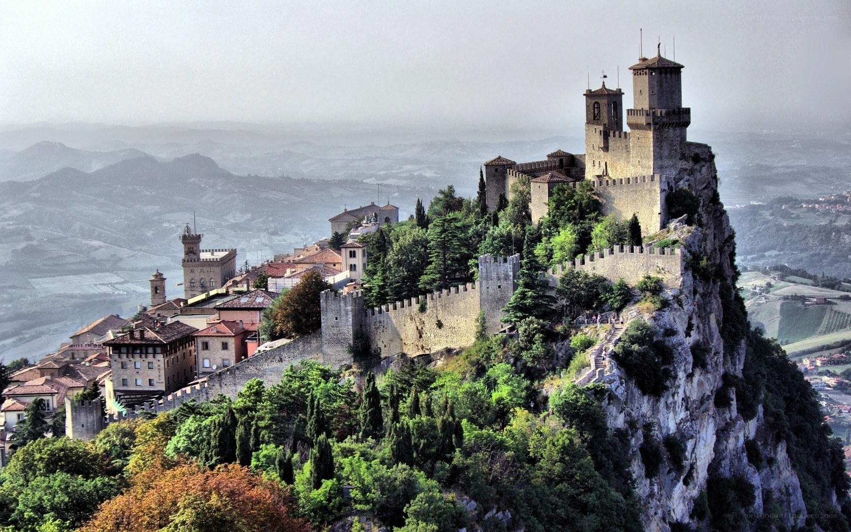 Medieval castle on a hilltop