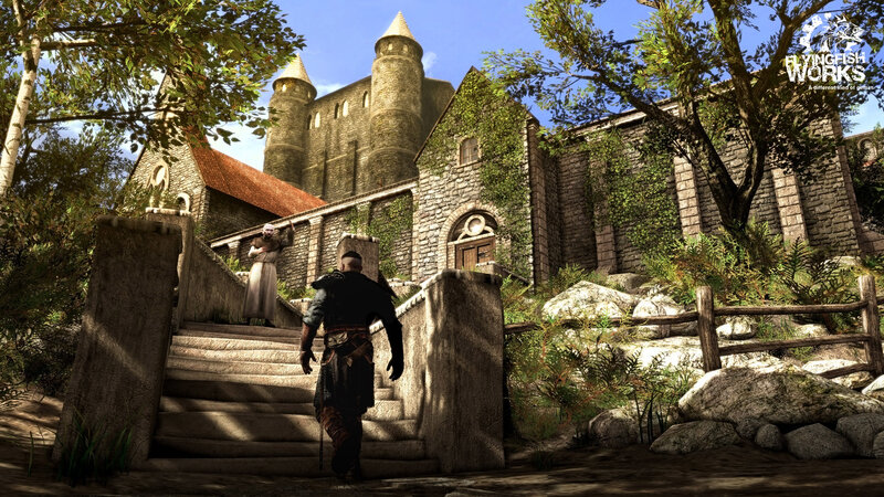 Medieval castle scene