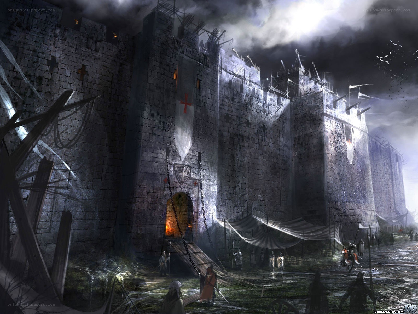 Medieval castle under siege