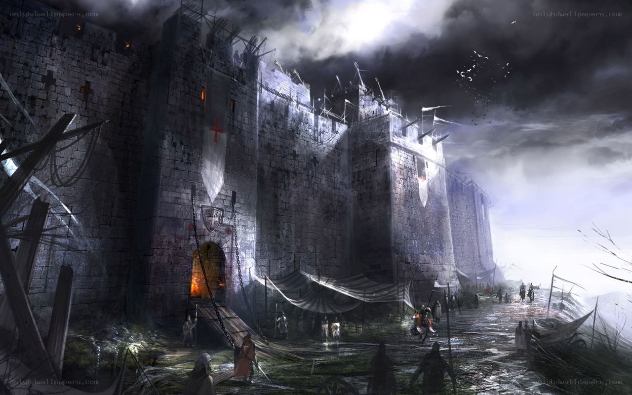 Medieval castle under siege