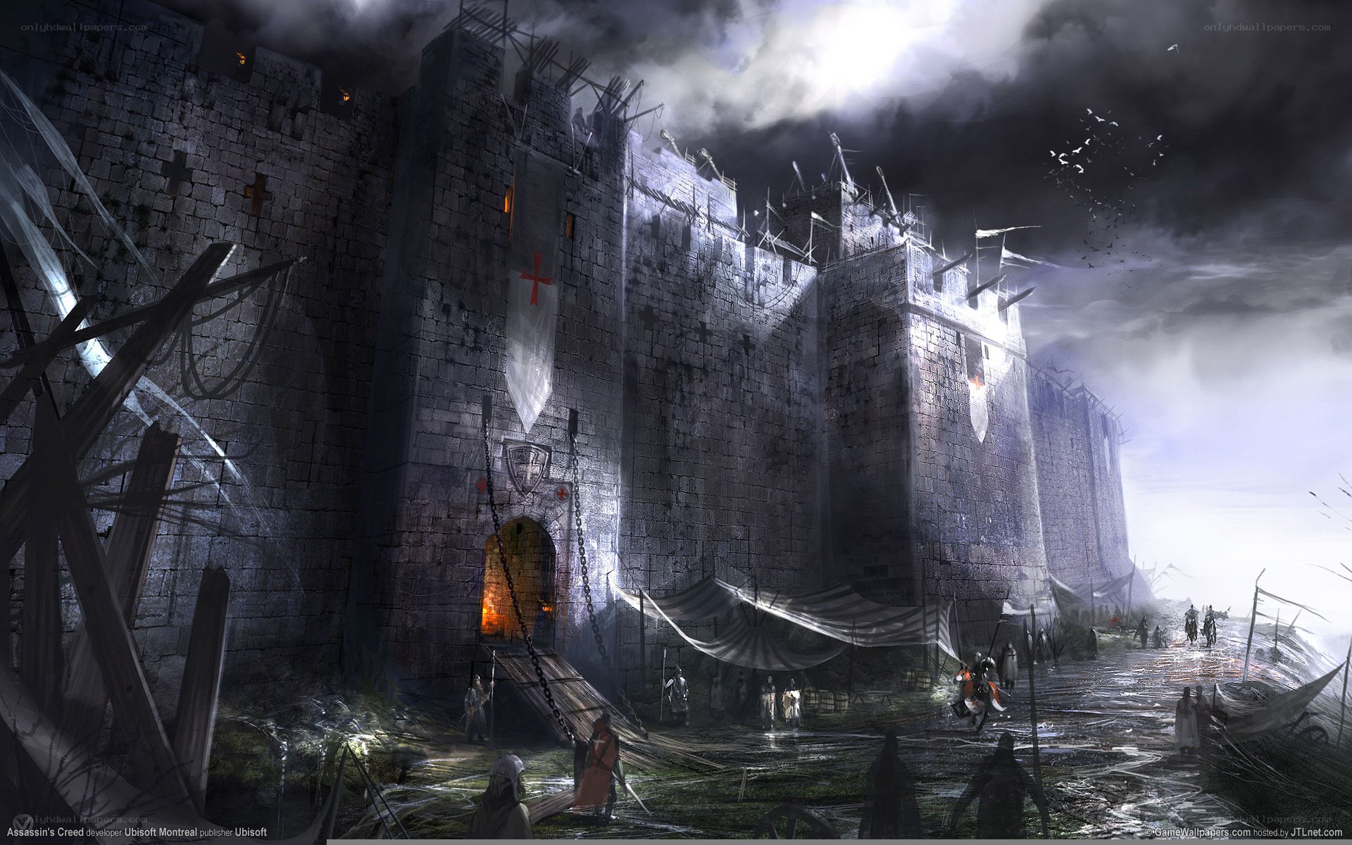 Medieval castle under siege