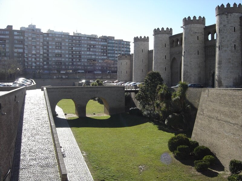 Medieval castle walls and towers