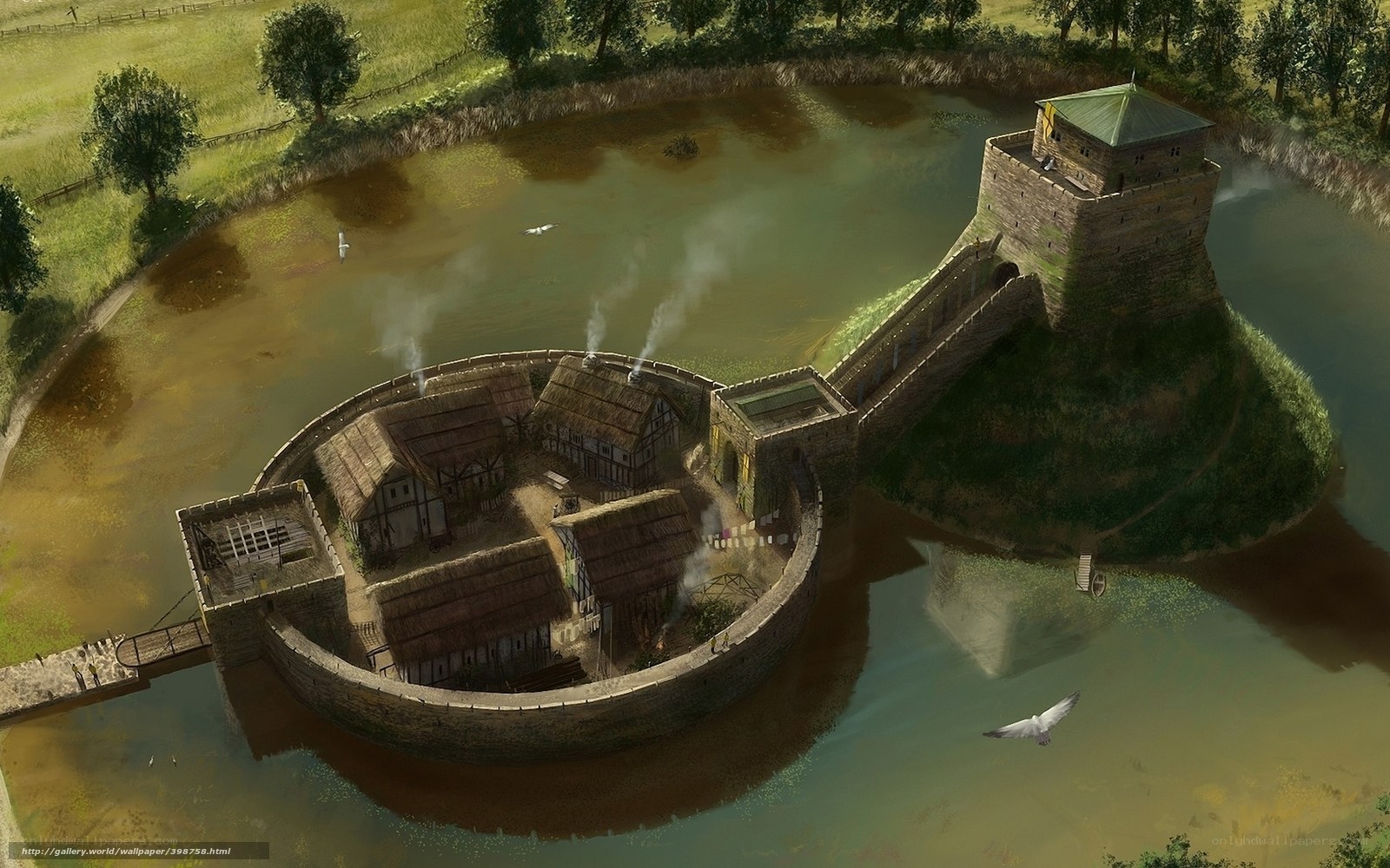 medieval castle with moat
