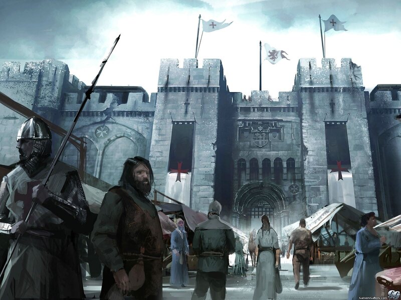 Medieval castle with soldiers