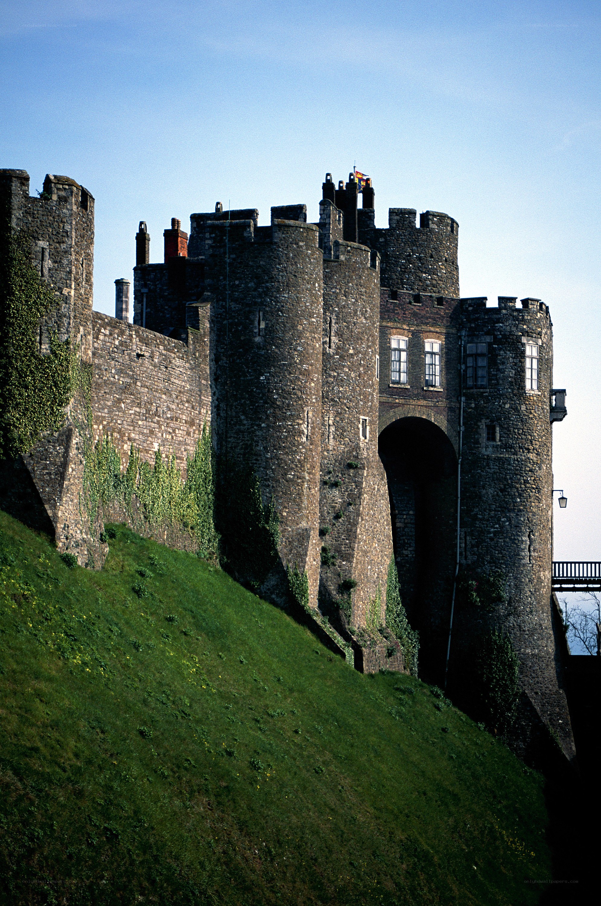 Medieval castle with stone towers