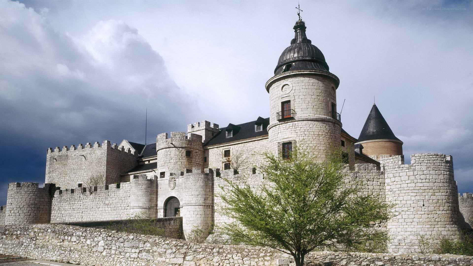 Medieval castle with stone walls