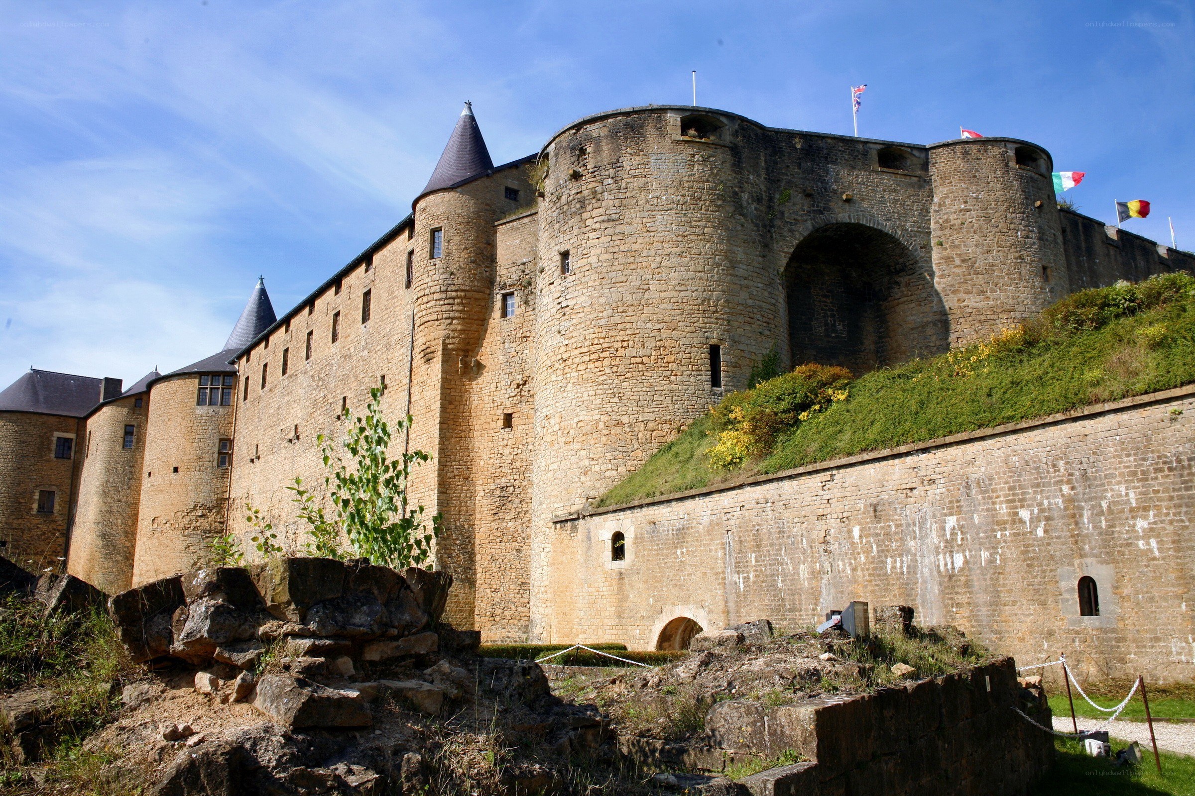 Medieval castle with stone walls