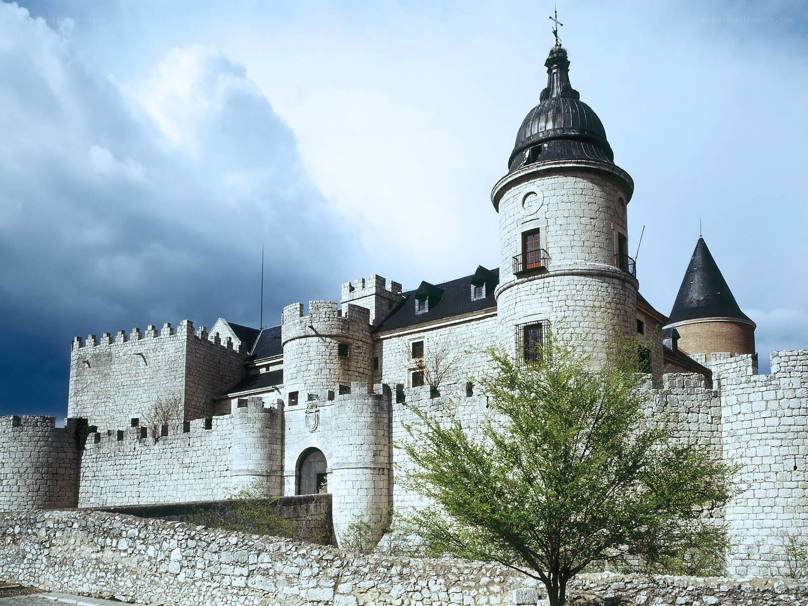 Medieval castle with stone walls