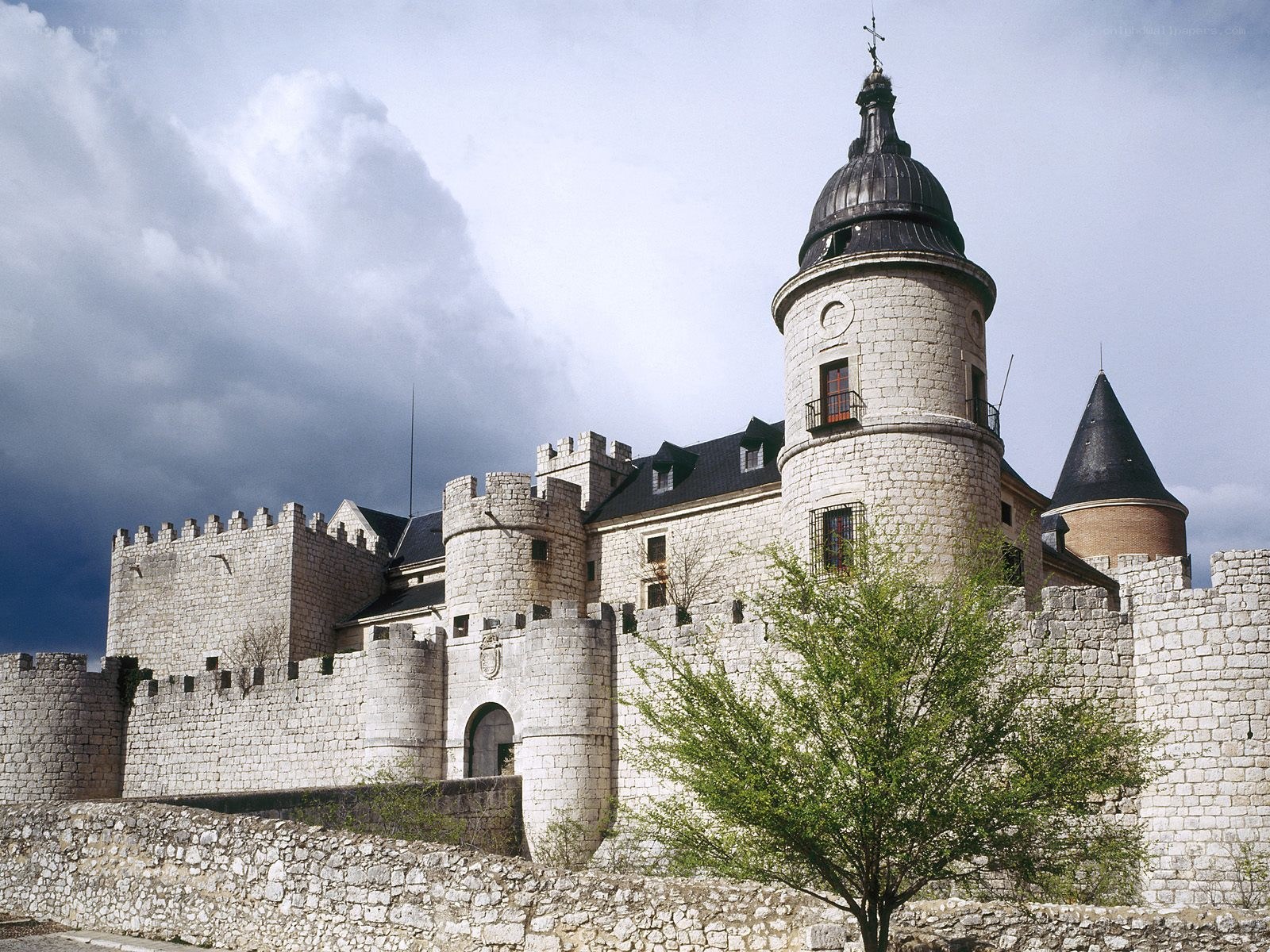 Medieval castle with stone walls