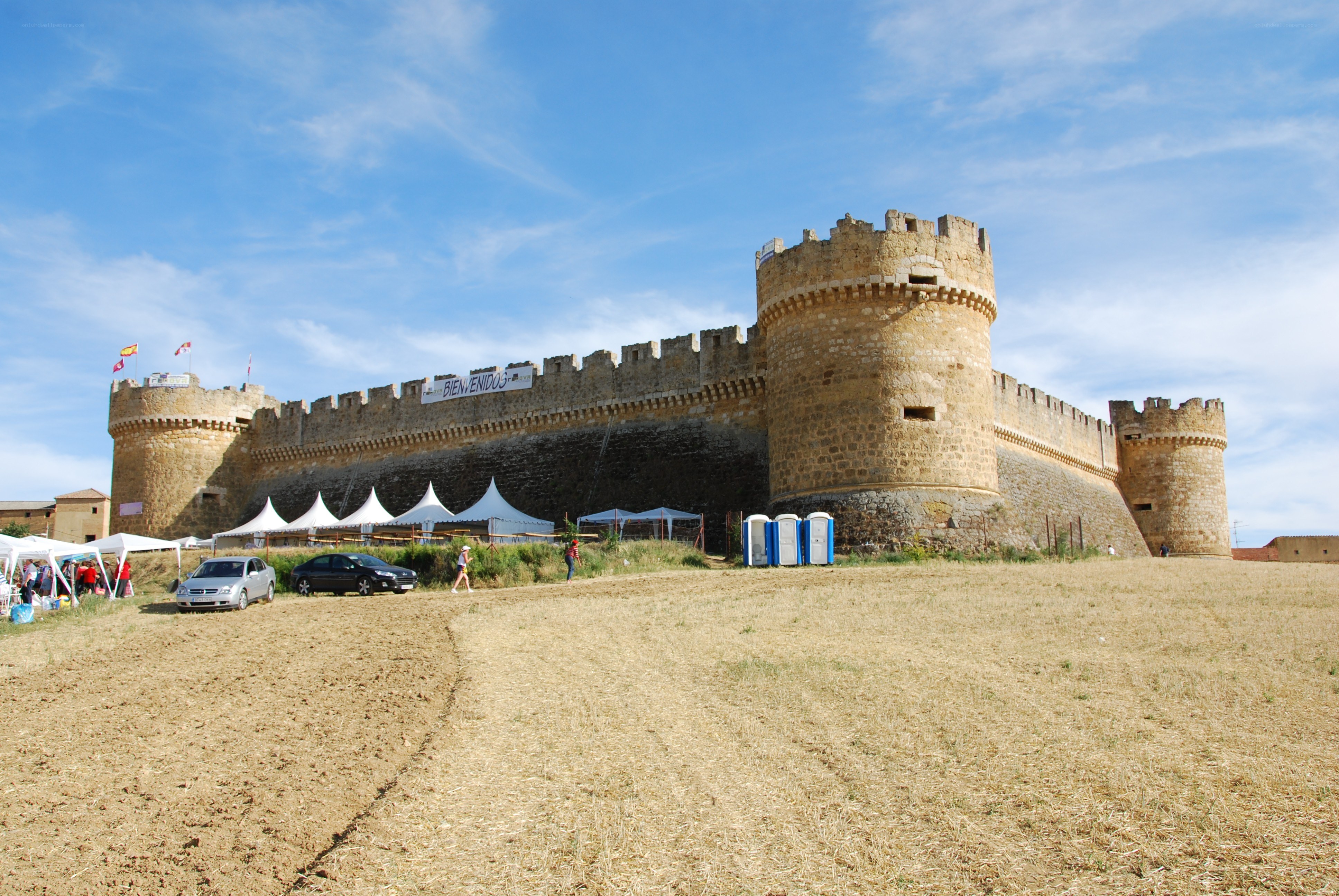 Medieval castle with tents