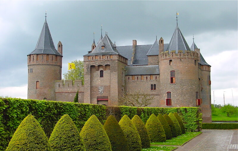 Medieval Castle with Towers — Green