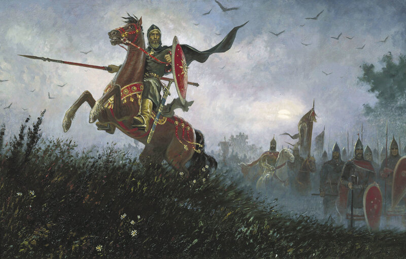 Medieval cavalry charge