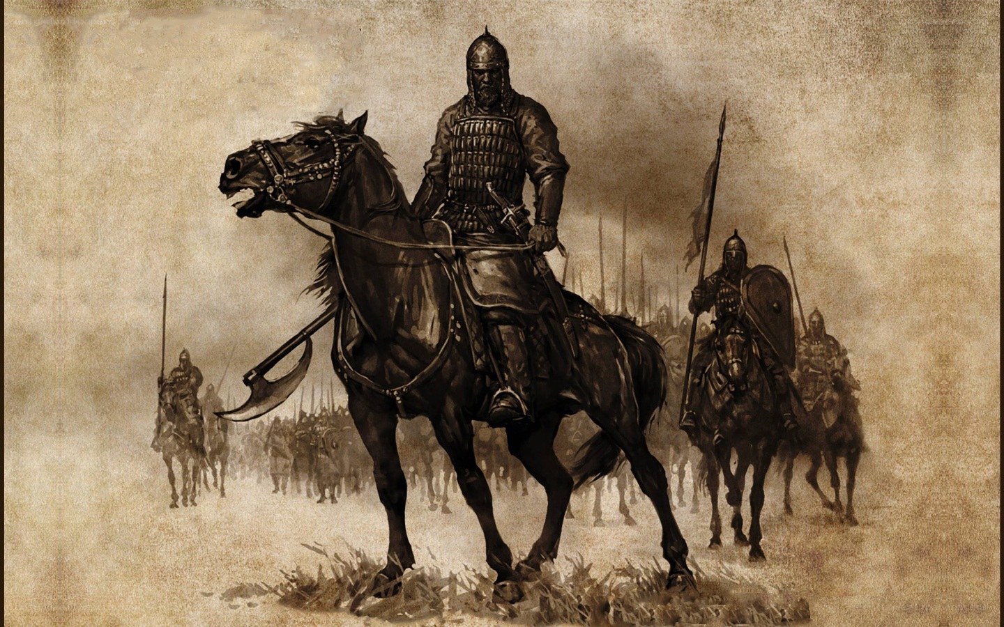 Medieval cavalry charge