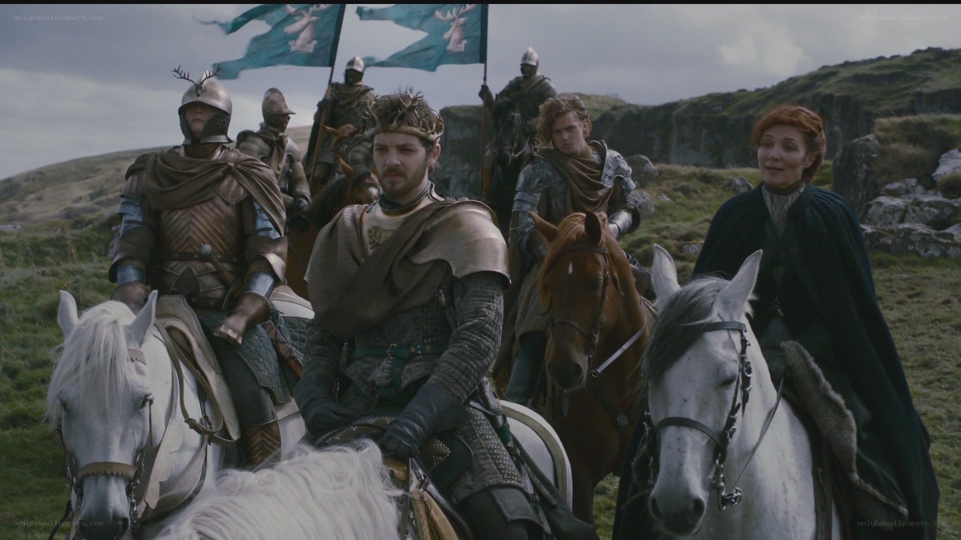Medieval cavalry on a hill