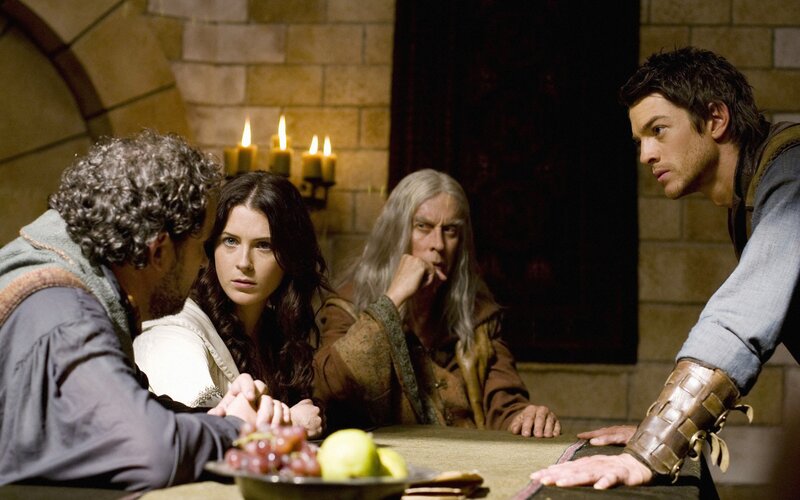 Medieval characters at a table