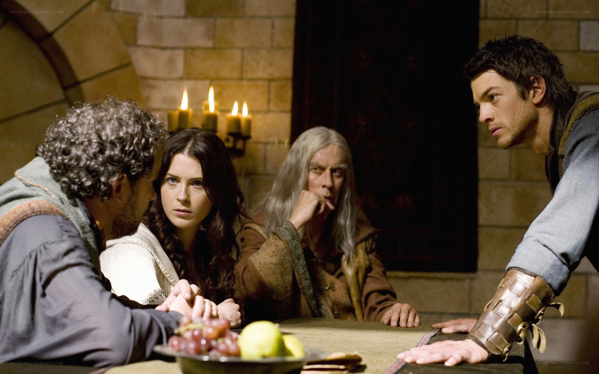 Medieval characters at a table