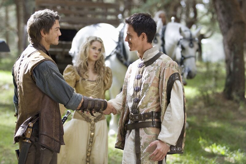 Medieval characters shaking hands