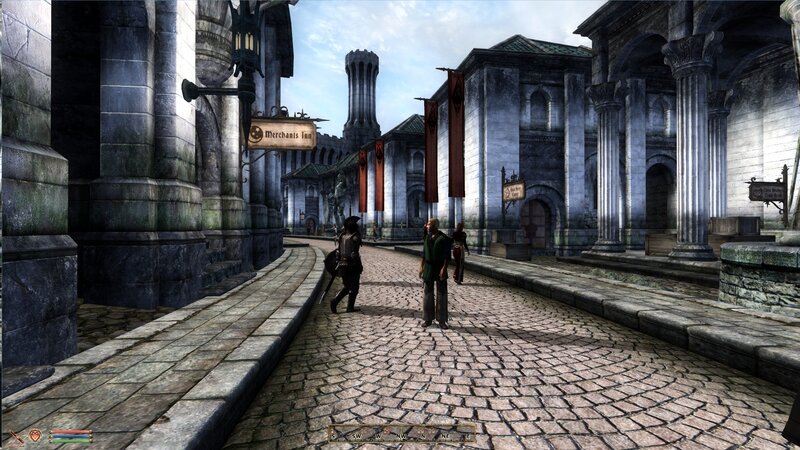 medieval city street scene