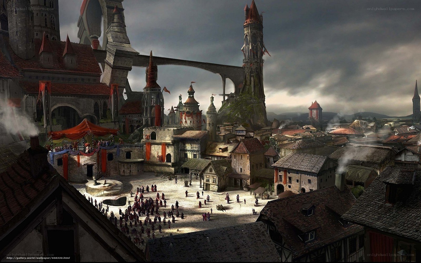 Medieval fantasy cityscape