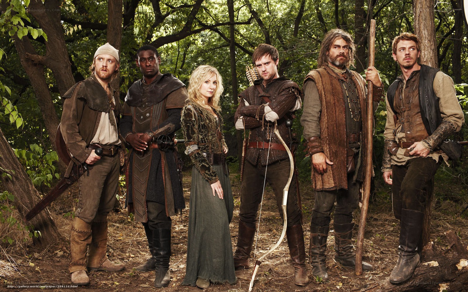 Medieval fantasy group in forest