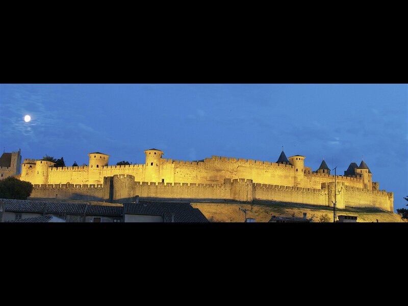 Medieval fortress at dusk