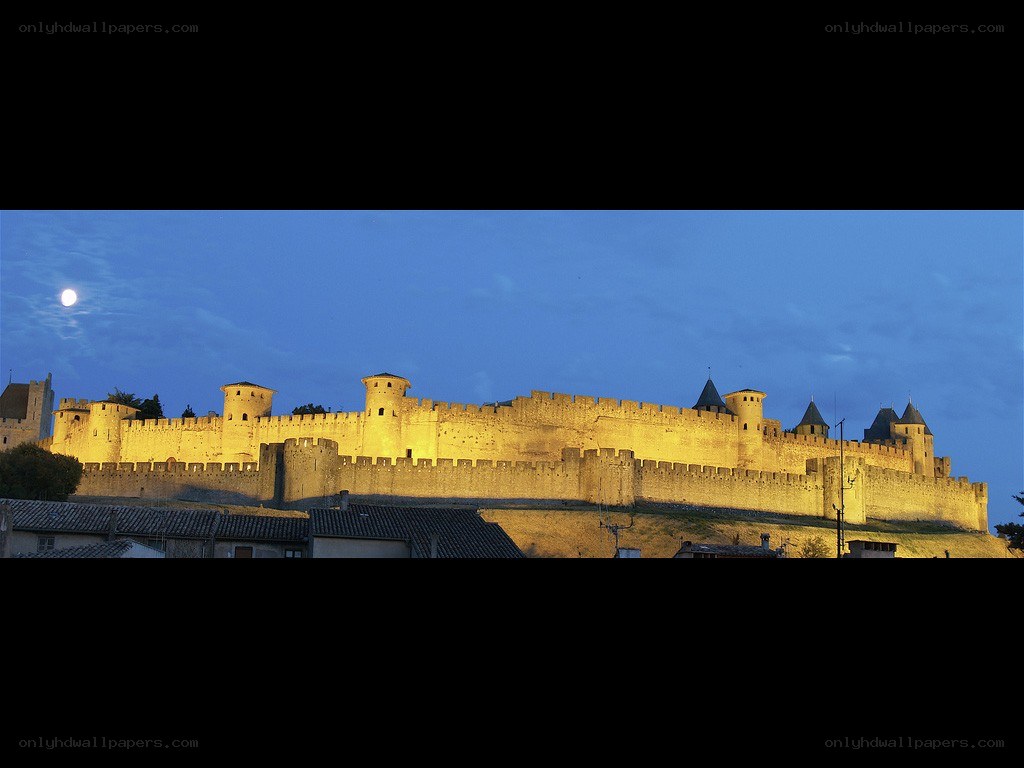 Medieval fortress at dusk