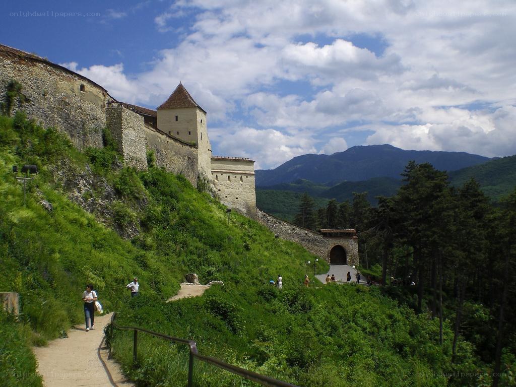 medieval fortress in mountains