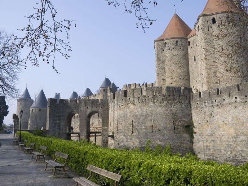 Medieval fortress with stone walls