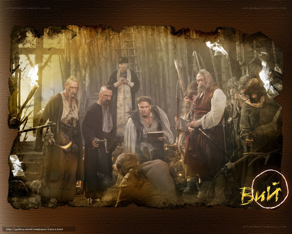 Medieval group in dimly lit hall